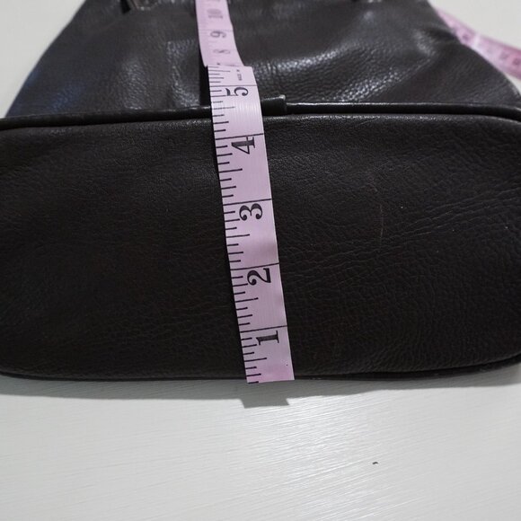 Suede / leather color block front side purse long shoulder straps - Picture 4 of 8